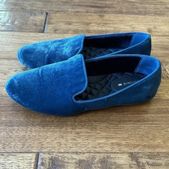 Birdies The Starling Flat Loafer Ocean Blue Velvet Memory Foam Comfort Size 7 - Picture 6 of 11